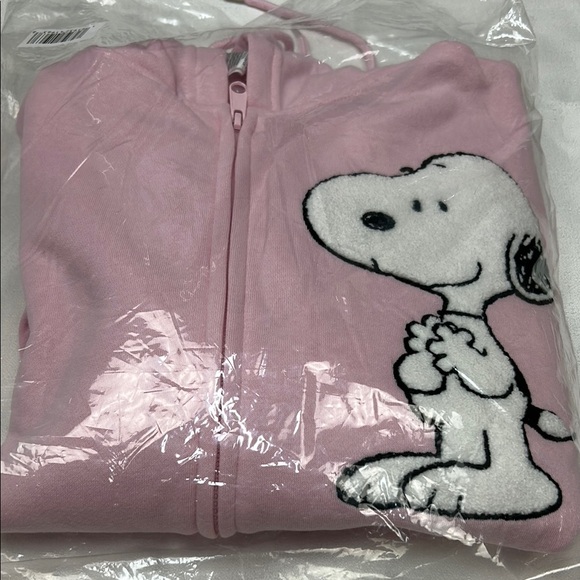 Snoopy embroidered & patch designs zip up jacket with hood NWT! Size M - Picture 15 of 16